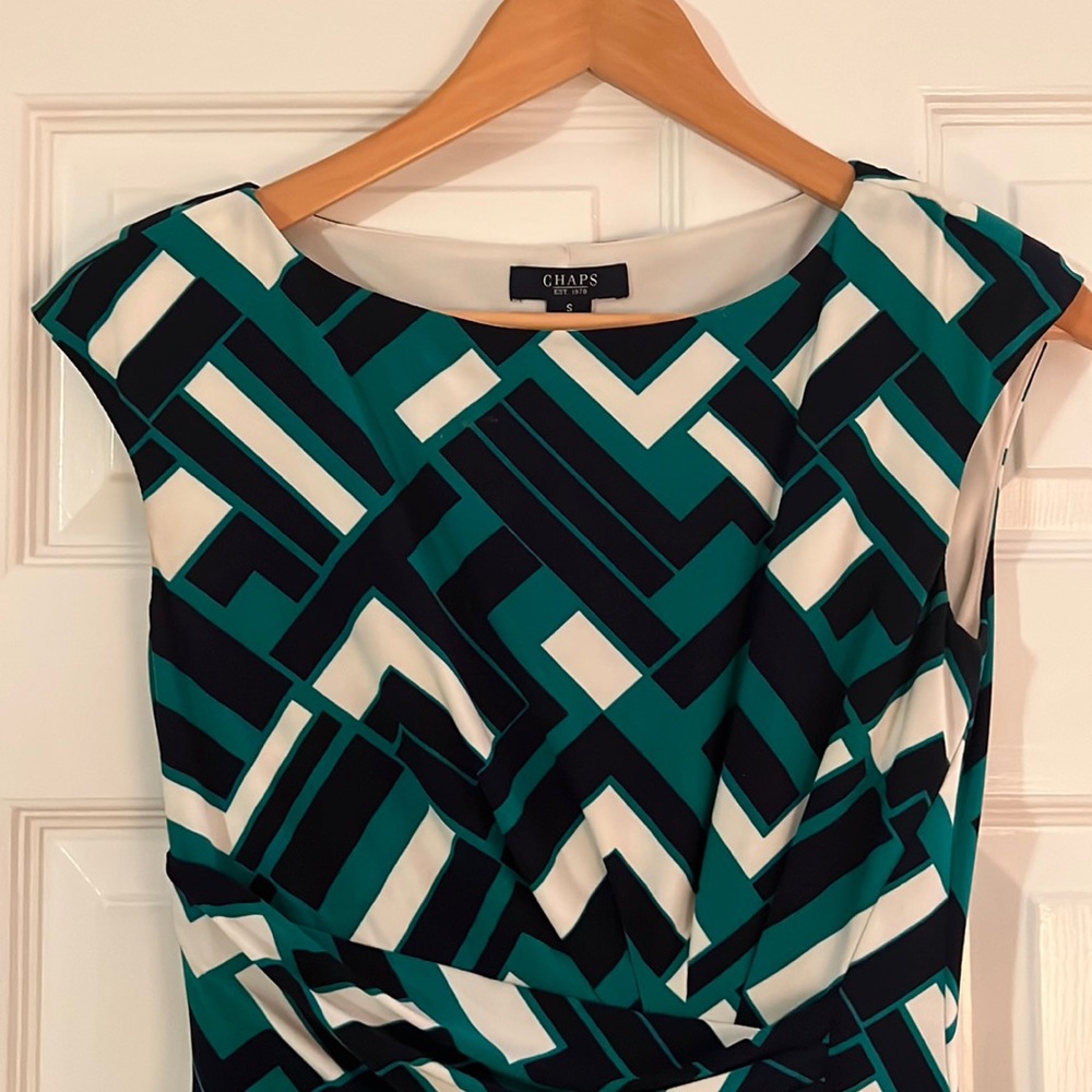 Chaps Block Print Abstract Dress
